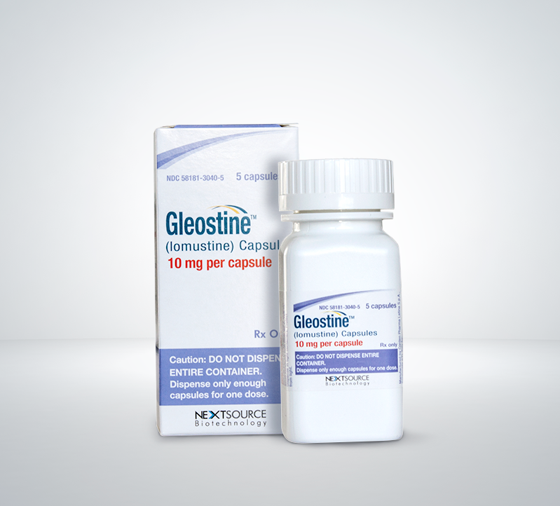Gleostine 10mg capsules bottle
