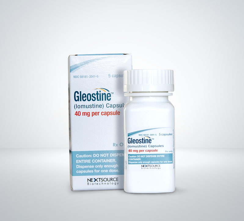 Gleostine 40mg capsules bottle
